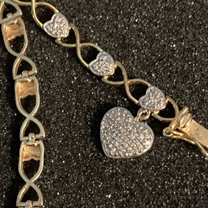 Sterling Silver and Gold plated heart bracelet